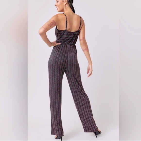 Francesca's Collections Pants & Jumpsuits Francesca Glitter Striped